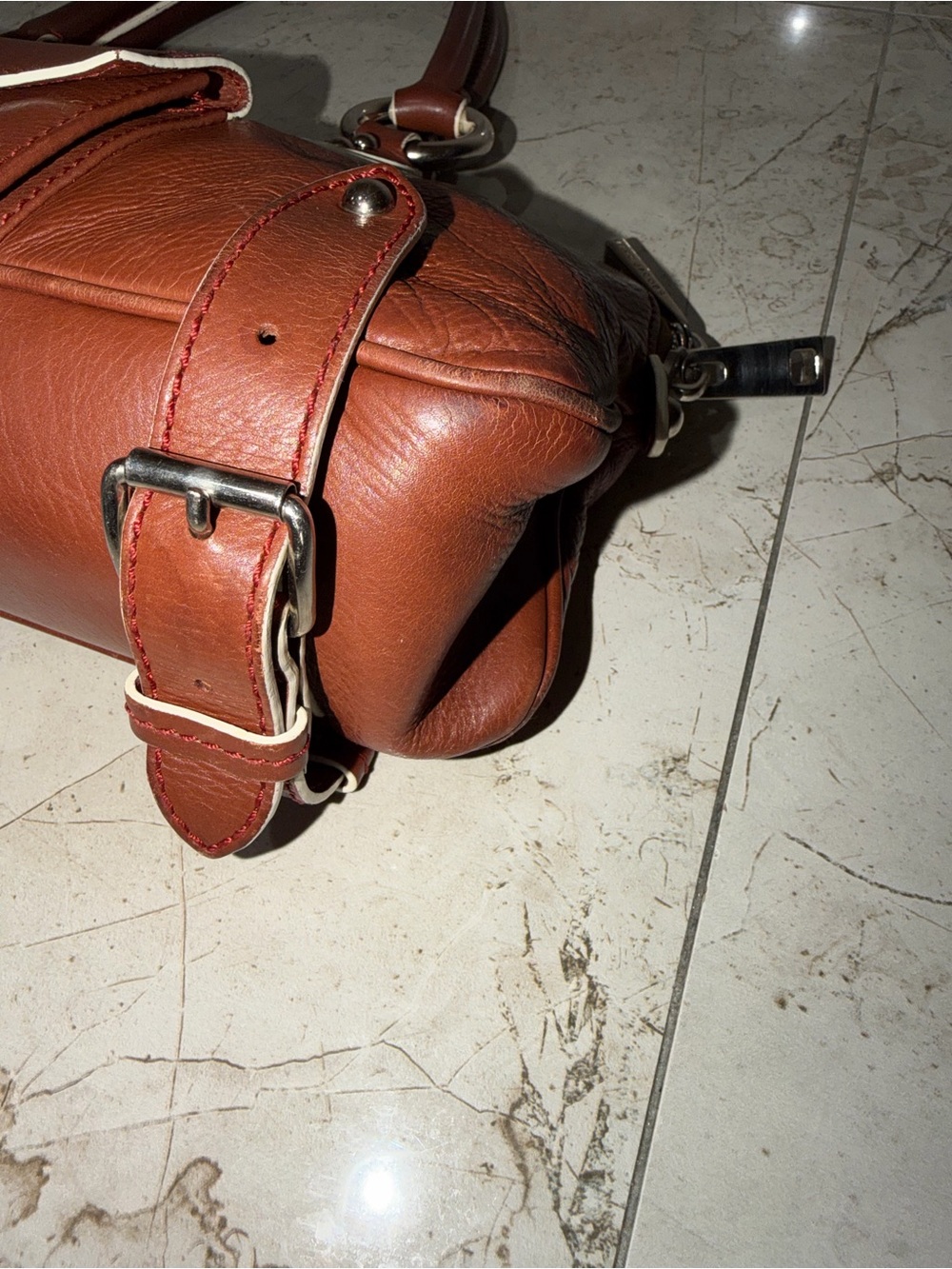 Marc Jacob’s East/West Brown Leather Top-Handle Satchel - Picture 9 of 16